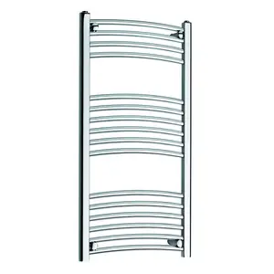 Curved Towel Rail Heated Towel Rails Chrome / 180cm H x 50cm W x 5cm D