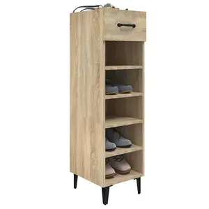 Shoe Cabinet Sonoma Oak 30x35x105 cm Engineered Wood