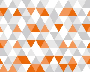 Origin Murals Geometric Orange, Grey & White Triangle Matt Smooth Paste the Wall Mural 350cm wide x 280cm high