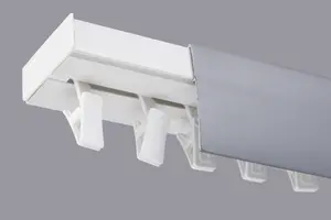 Single Curtain Ceiling Rail Track PCV 360 cm (L) CLIPS + SILVER COVER