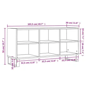 Berkfield TV Cabinet Grey Sonoma 103.5x30x50 cm Engineered Wood