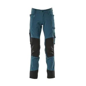 Mascot Advanced Stretch Trousers with Kneepad Pockets - Dark Petroleum   (30.5) (Leg Length - Short)