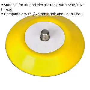 71mm Hook and Loop Backing Pad for Angle Grinders - 5/16 Inch UNF Thread