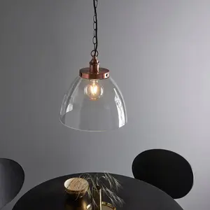 Luminosa Hansen Grand Dome Ceiling Pendant Aged Copper