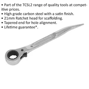 Premium 21mm Scaffold Spanner Ratchet Handle - Durable Socket Wrench Tool