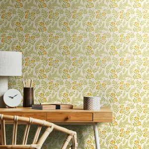 Hoopla Walls Petite Posy Citrus Sun Smooth Matt Wallpaper