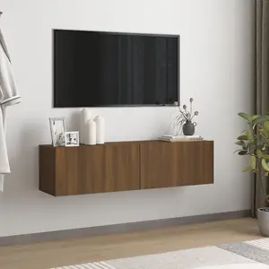 Berkfield TV Wall Cabinet Brown Oak 120x30x30 cm Engineered Wood