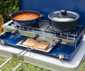 Camping Chef Folding Double Burner & Toaster