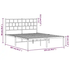 Berkfield Metal Bed Frame with Headboard Black 120x200 cm