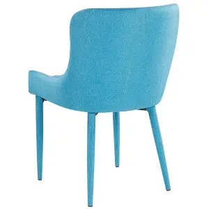 Set of 2 Dining Chairs SOLANO Turquoise