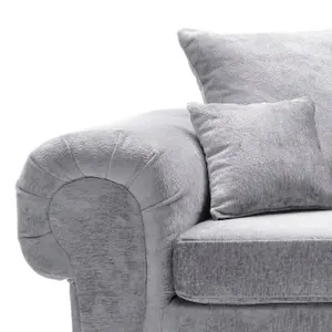 Verona Collection 3 Seater in Light Grey Crushed Chenille