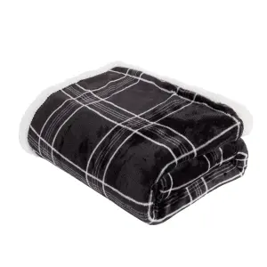 Smart Living Luxury Check Printed Cozy Super Soft Flannel Fleece Throw