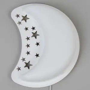 Litecraft White LED Moon Glow Kids Wall Light