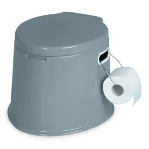 HILLINGTON 5L Portable Camping Toilet with Washable Basket & Roll Holder