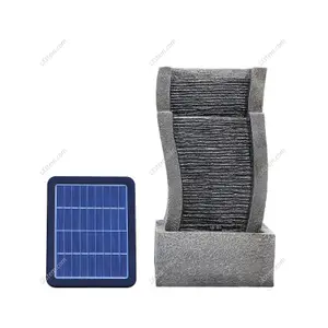 Outdoor Solar Power Garden Water Feature with LED Lights 50cm