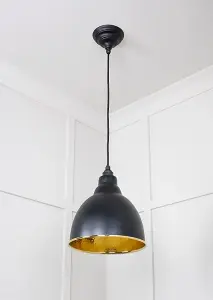 Hammered Brass Brindley Pendant in Elan Black