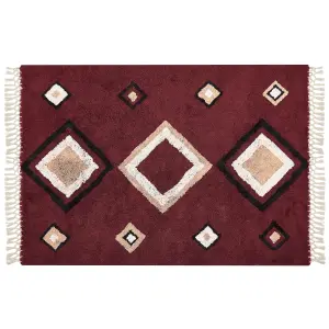 Cotton Area Rug 160 x 230 cm Red SIIRT