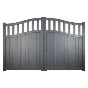 Aluminium Double Swing Gate 3750x2200mm Grey