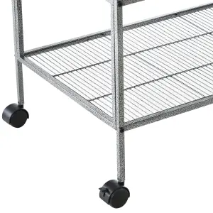 PawHut Double Rolling Bird Cage with Removable Metal Tray and Storage Shelf