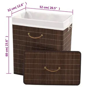 Laundry Hamper Natural / Rectangular / 40 x 30 x 60 cm