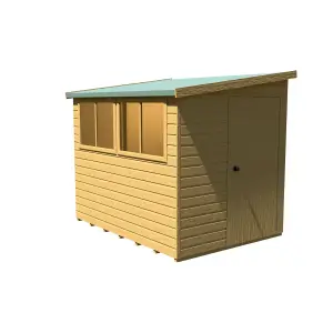 Shire Norfolk Workshop Pent Shed 8x6 Single Door 12mm 12mm Shiplap Style B