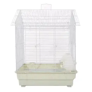 KCT Indoor Bird Cage Lima Plus Exotic Portable Small - White