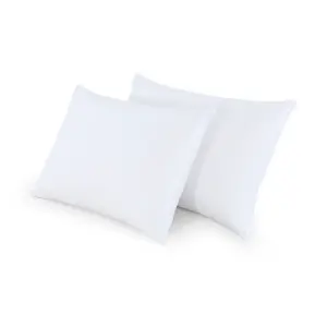 Pillow Protectors 100% Cotton Pack of 4 Washable Anti-Allergic Zipped Entry White Pillowcases 74cmx48cm.