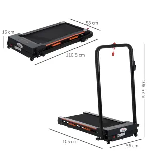 HOMCOM 1-6 km/h Folding Motorised Treadmill Walking w/ Remote Control Black