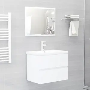 Berkfield Bathroom Furniture Set White Engineered Wood