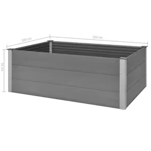 Berkfield Garden Raised Bed WPC 150x100x54 cm Grey