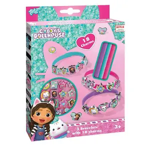 Gabby's Dollhouse 18 Charms & 3 Bracelets Childrens Arts & Crafts Jewellery Set