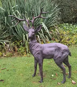 Standing Stag Buck Ornament cast from Aluminium Extra Large