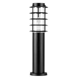 ValueLights Wharf 4 Pack Modern IP44 Rated Outdoor Black Stainless Steel Bollard Lantern Post Lights