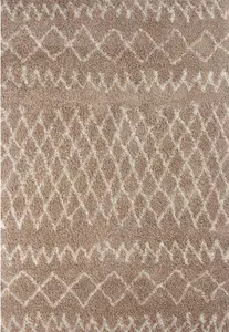 Moroccan Beige Shaggy Living Room Rug 920