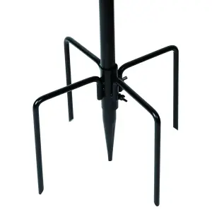 Wild Bird Feeder Stabiliser Base  Black Garden Stand with Feet Spikes for Feeding Stations