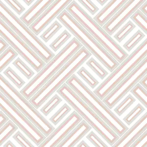 Galerie Geometrix Grey Rose Gold Geo Rectangular Smooth Wallpaper