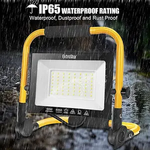 50W LED floodlight portable work light with plug, 6500K, 4050 lumen, IP65