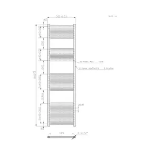 Wiest Straight Heated Towel Rail Radiator Bathroom Ladder Warmer Chrome / 180cm H x 50cm W x 3cm D