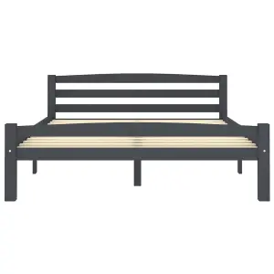 Berkfield Bed Frame Dark Grey Solid Pinewood 120x200 cm