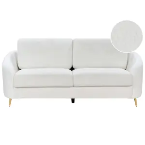 3 Seater Boucle Sofa White TROSA