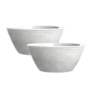 Purely Home Potters Reactive Glaze White Melamine Bowls - Set of 2