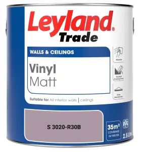 Leyland Trade Vinyl Matt Walls & Ceilings Emulsion Paint (S 3020-R30B) 2.5L