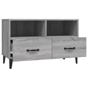 Berkfield TV Cabinet Grey Sonoma 80x36x50 cm Engineered Wood