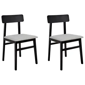 Set of 2 Dining Chairs STACY Rubberwood Light Grey