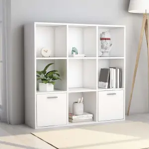 Berkfield Book Cabinet White 98x30x98 cm Engineered Wood