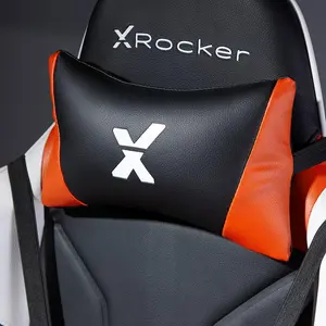 X Rocker Adjustable Ergonomic Faux Leather Swiveling PC & Racing Game Chair Orange