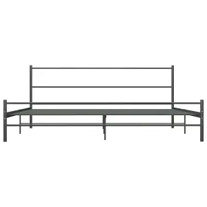 Berkfield Bed Frame Grey Metal 6FT Super King 180x200 cm