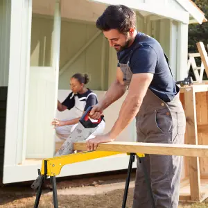 Costway 2 Pack Folding Sawhorses Lightweight & Portable Workbench Tool Stands w/ Handle No Assembly