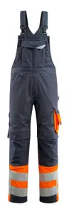 Mascot Safe Supreme Sunderland Bib & Brace - Dark Navy Blue/Hi-Vis Orange   (38.5) (Leg Length - Short)