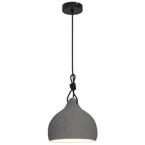 GoodHome Aulavik Grey Stone effect Pendant ceiling light, (Dia)220mm